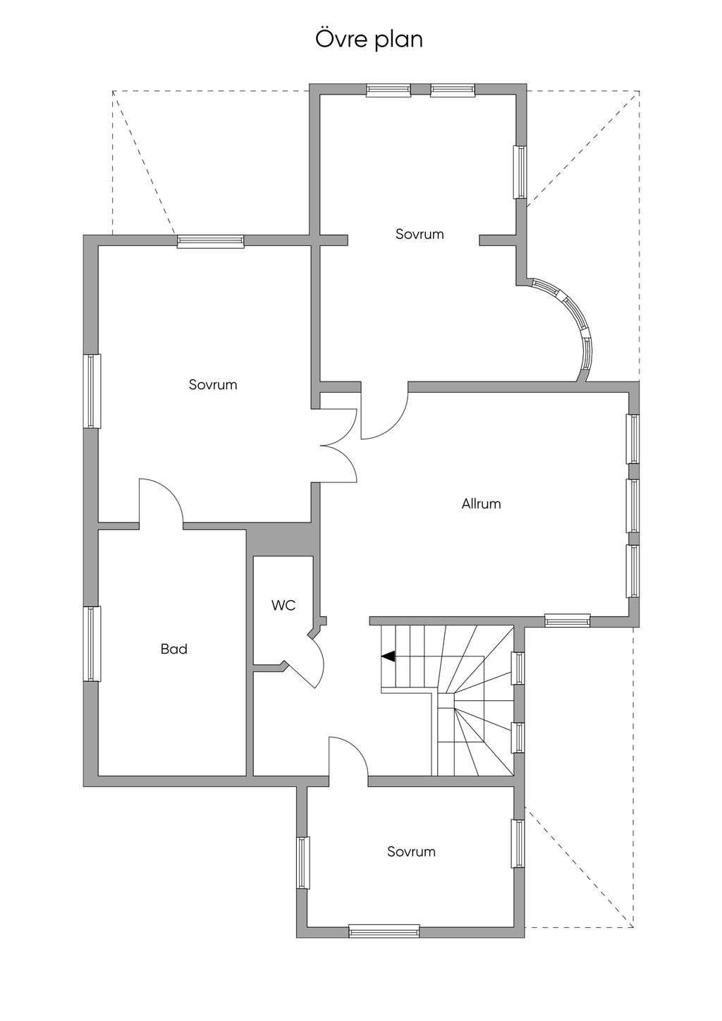 Planlösning övre plan