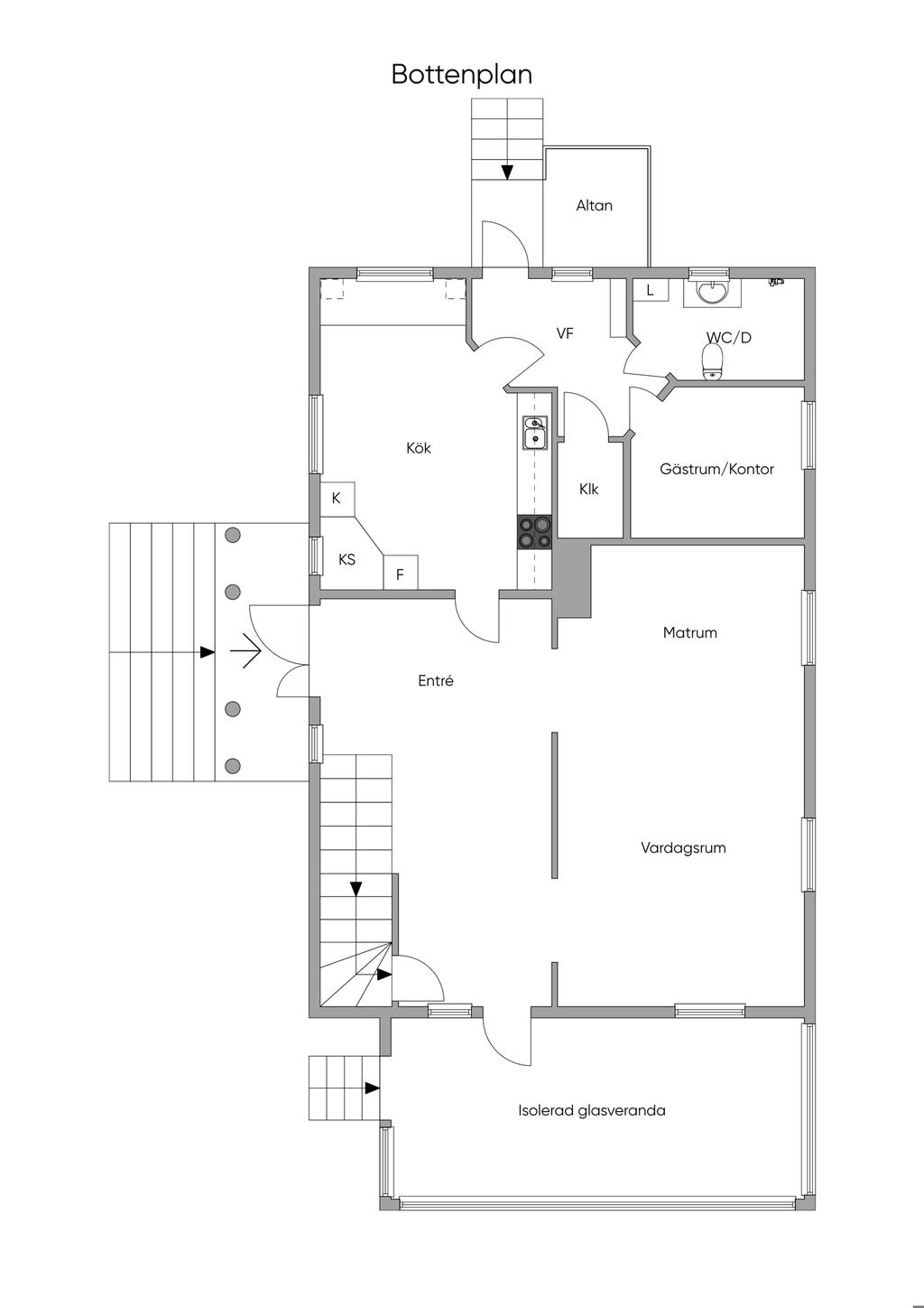 Planlösningen bottenplan