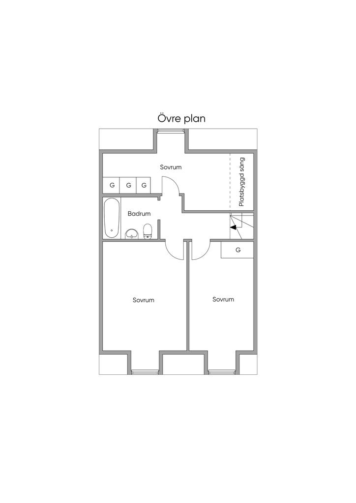 Planritning Övre plan