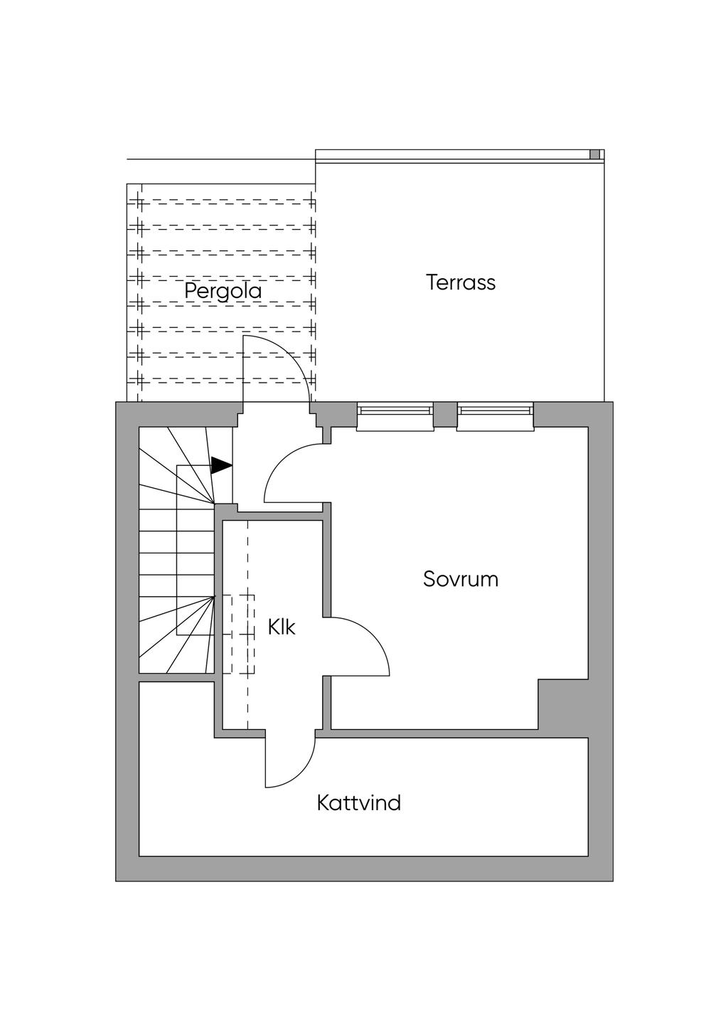 Övre plan med takterrass