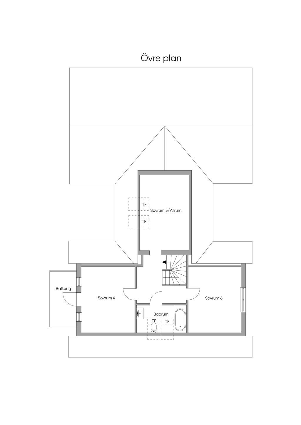Planritning Övre plan