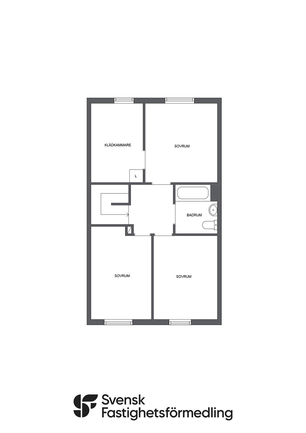 Planritning Övre plan