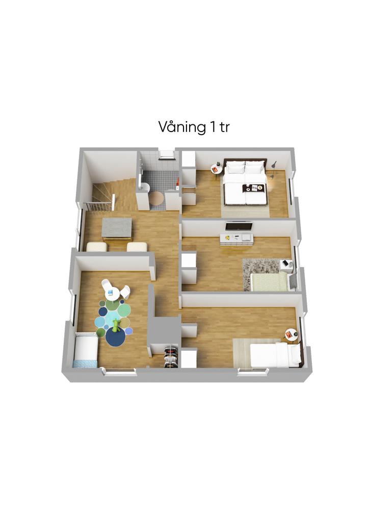 Planlösning övre plan 3D
