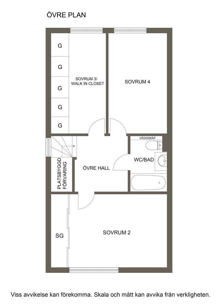 Planritning Övre plan