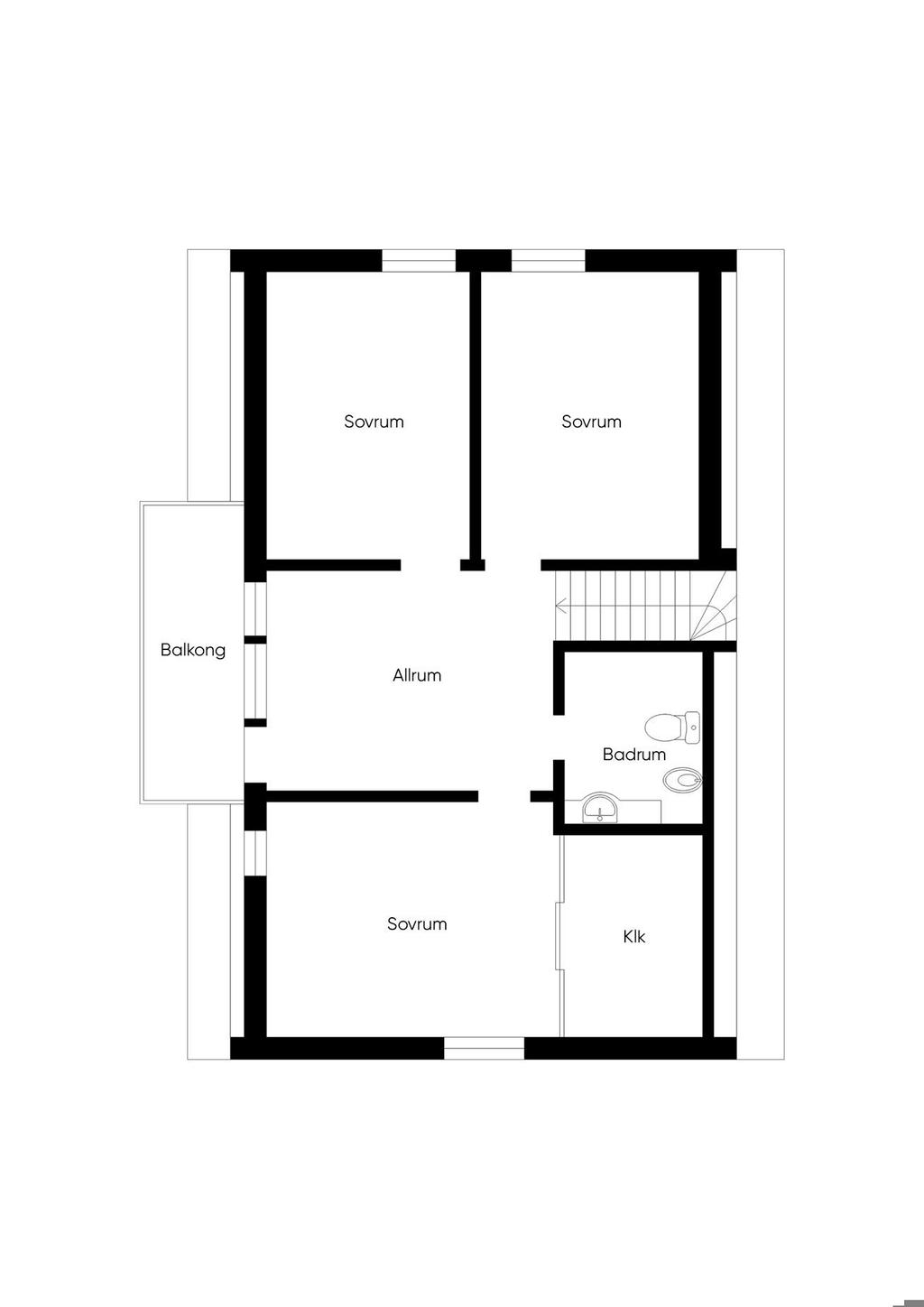 Planlösning övre plan