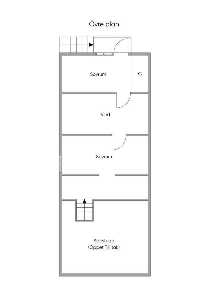 Gästhus övre plan