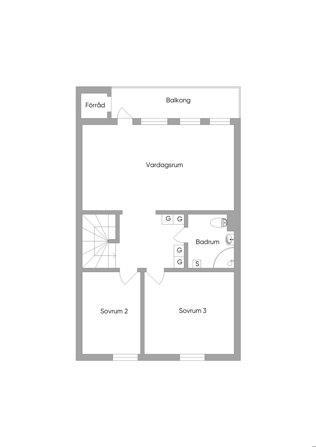 Planlösning övre plan 