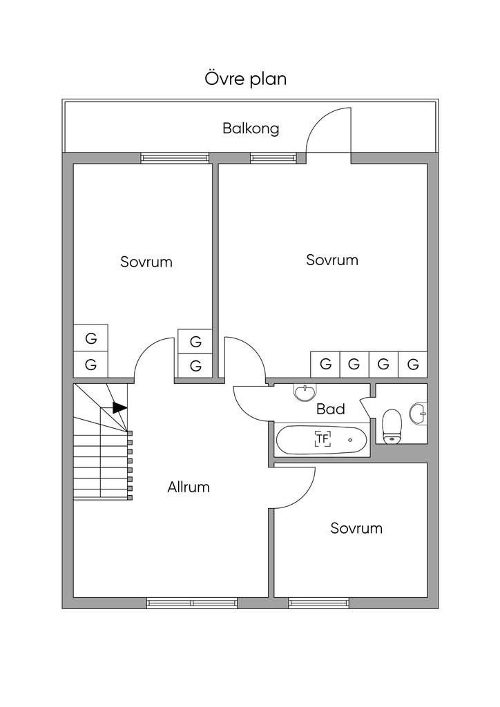 Planlösning övre plan