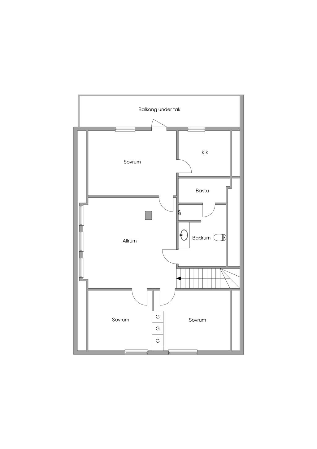 Planlsöning övre plan