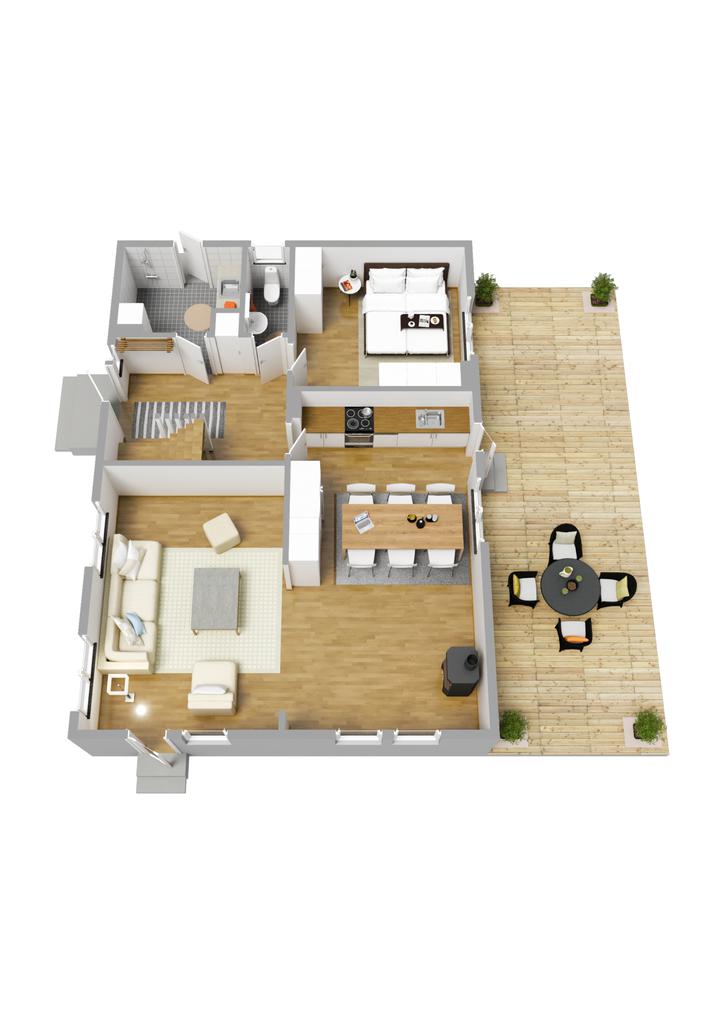 Planlösning entréplan 3D