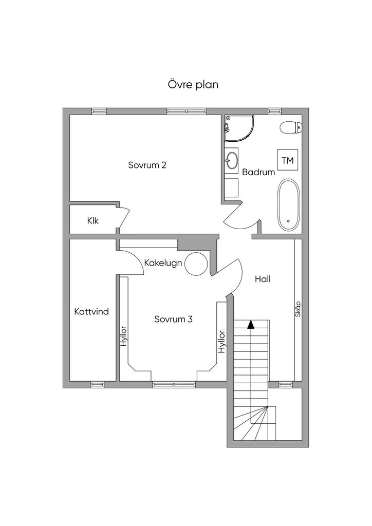 Planlösning övre plan