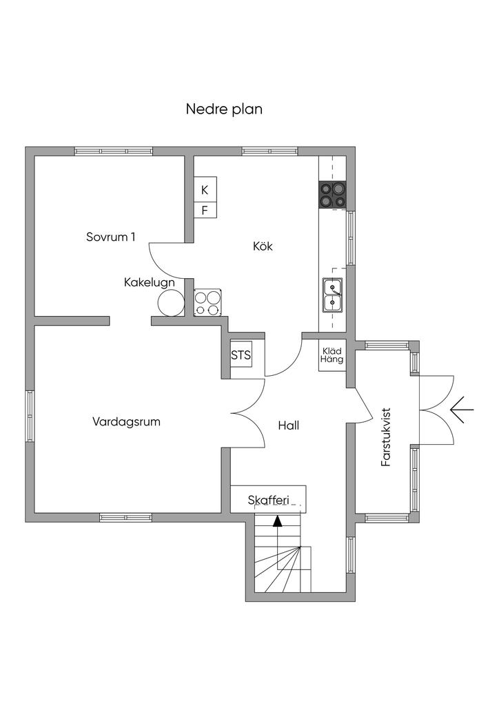 Planlösning nedre plan