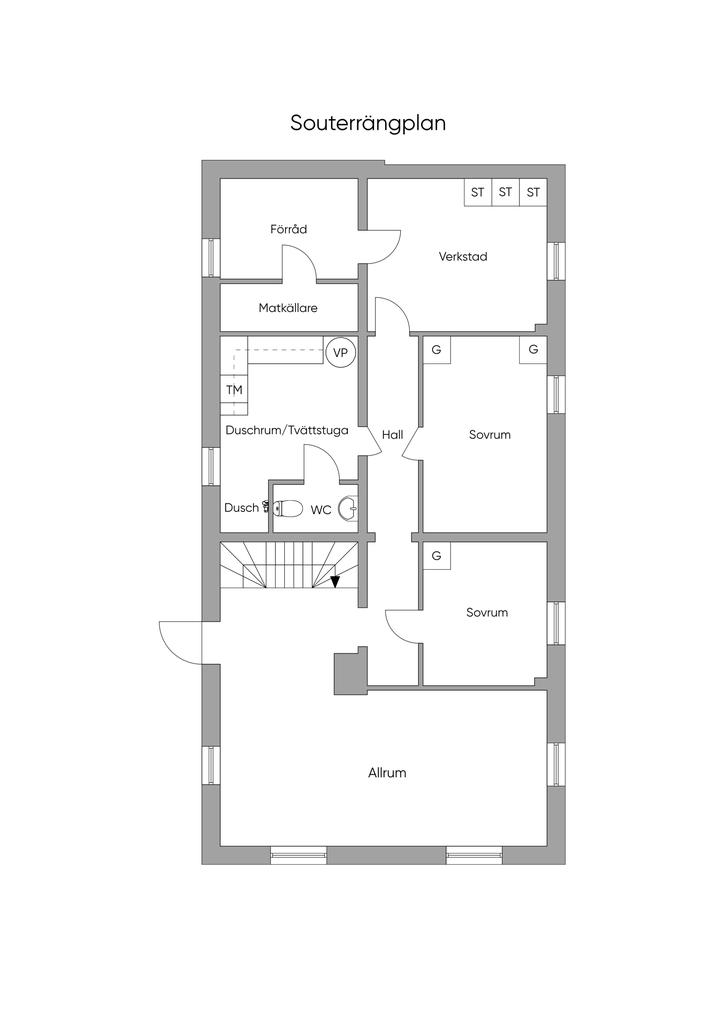 Planlösning soutterängplan