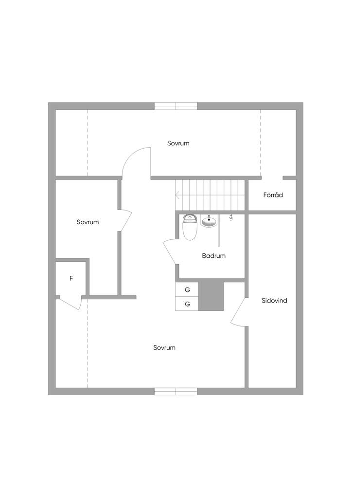 Alternativ planlösning övreplan