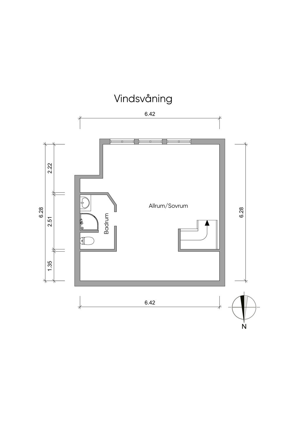 Planskiss, Vindsvåning 2 D