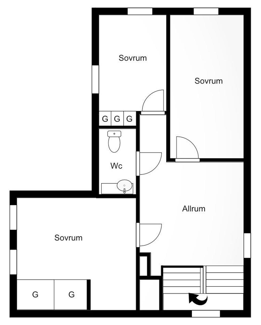 Planlösning, övre plan