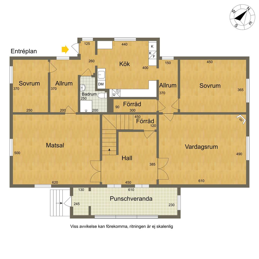 Huvudbyggnad entréplan