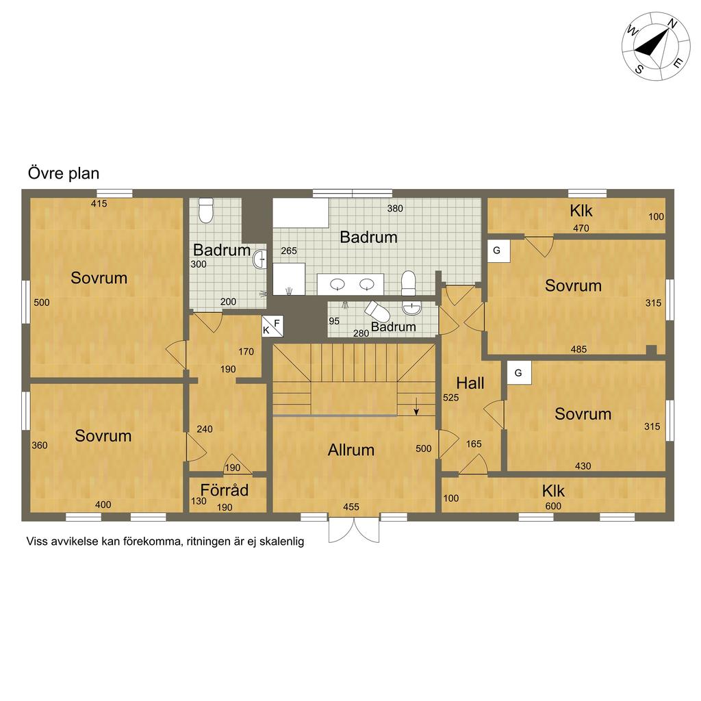 Huvudbyggnad våning 1