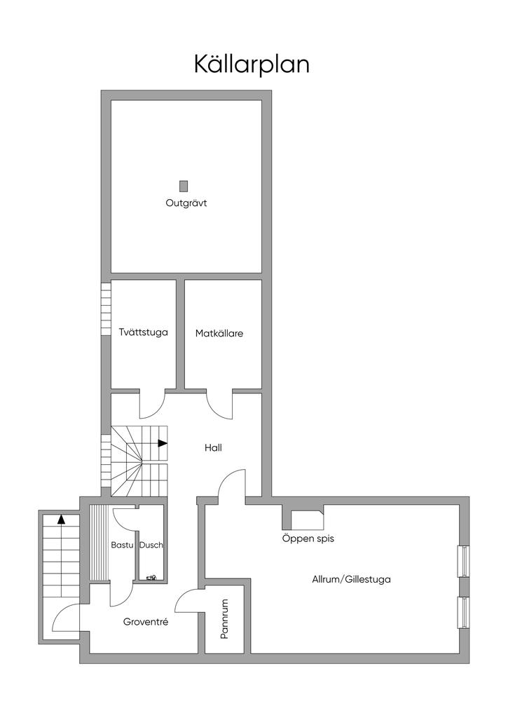 Planlösning källarplan 2-d