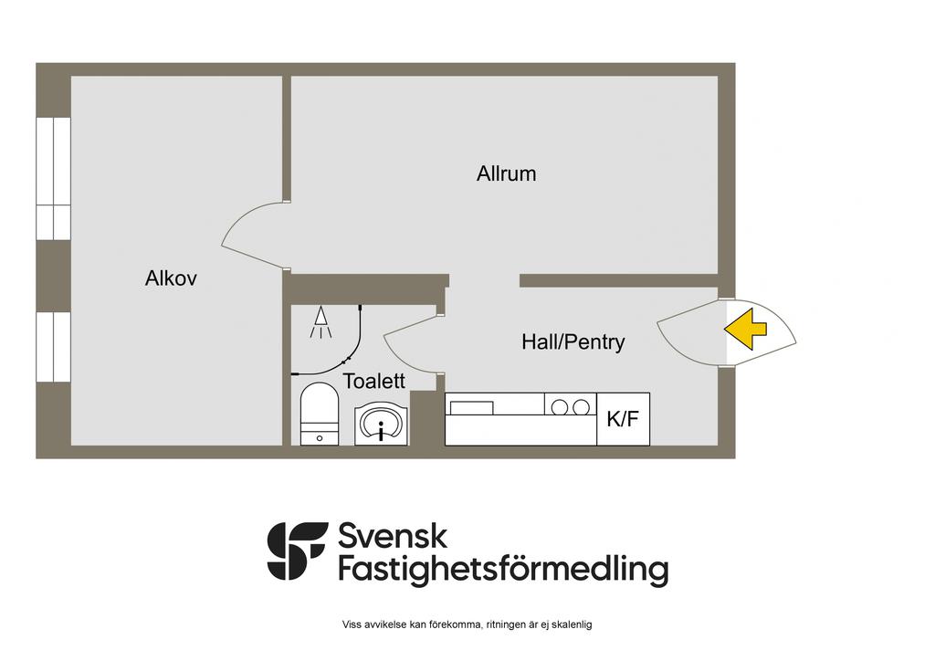Alternativ planlösning med vägg
