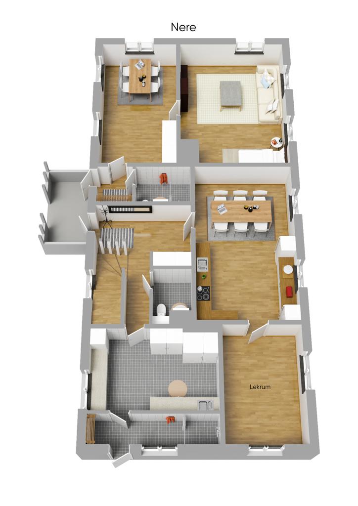 Planlösning entréplan 3D
