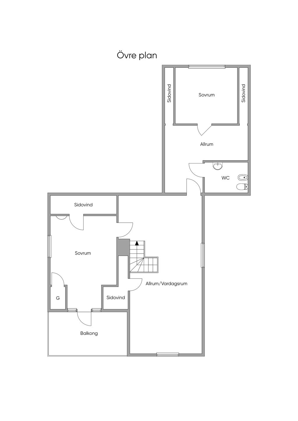 Planlösning Övre plan