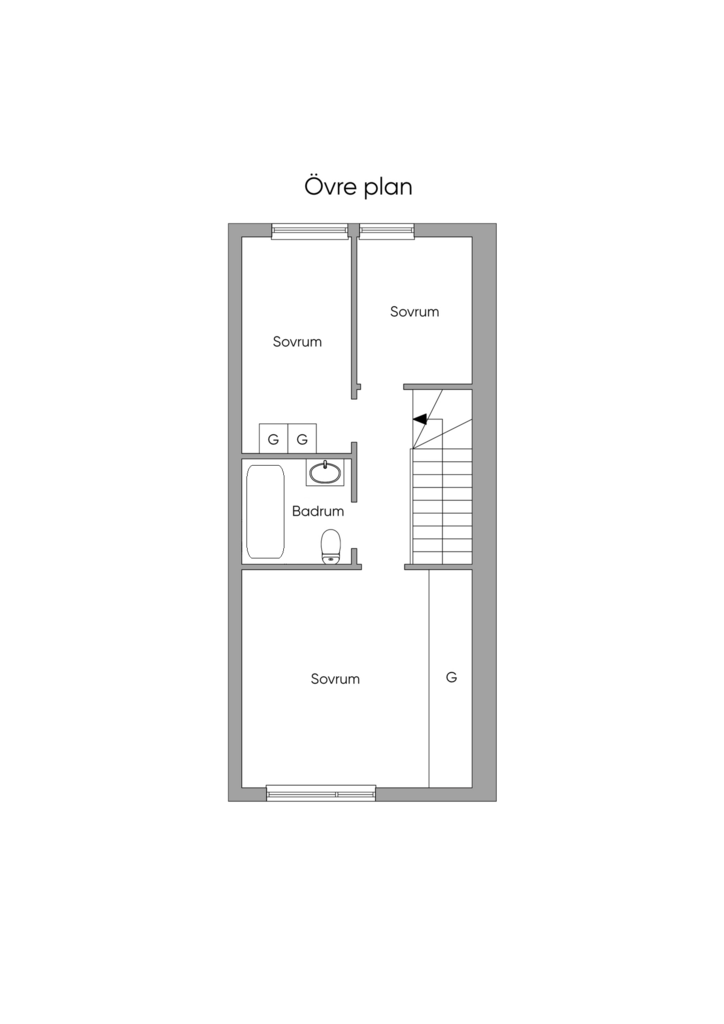 Planritning övre plan