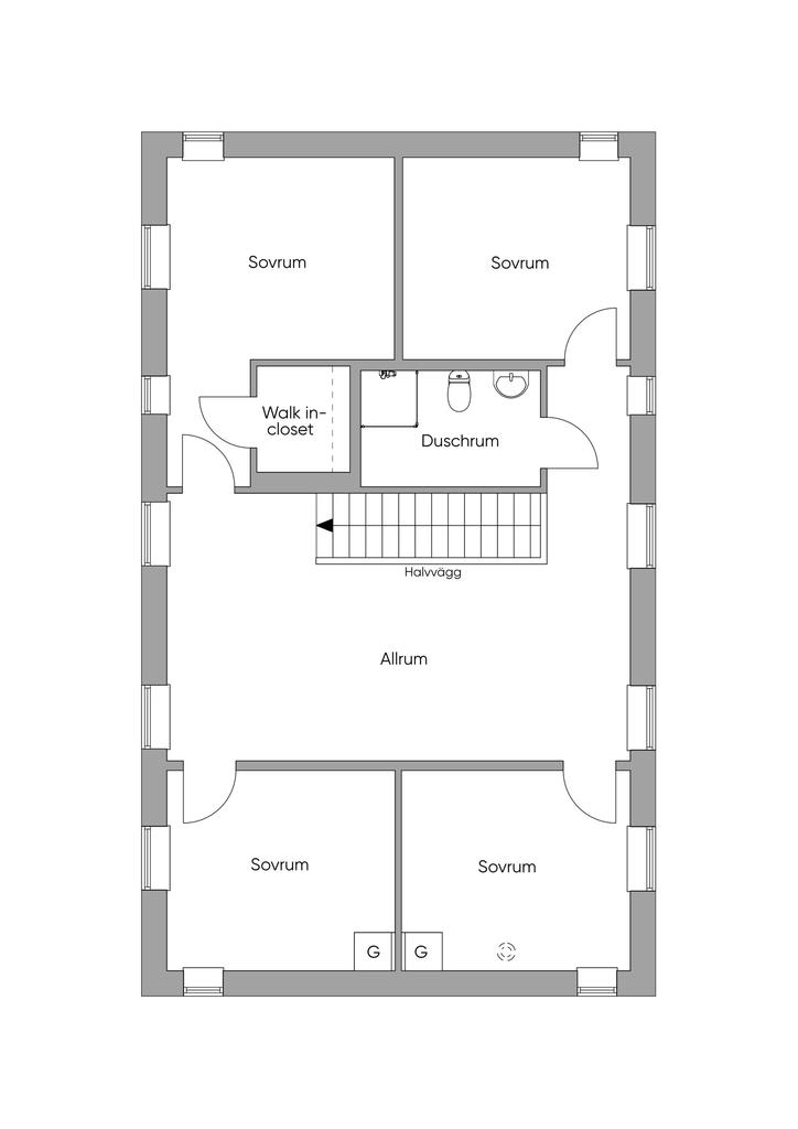 Planritning Övre plan