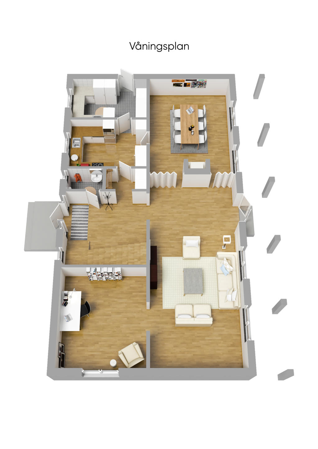 Planlösning entréplan 3D