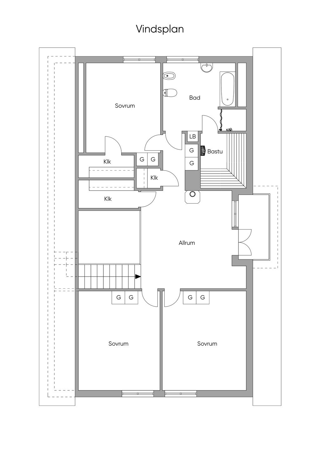 Planlösning övre plan