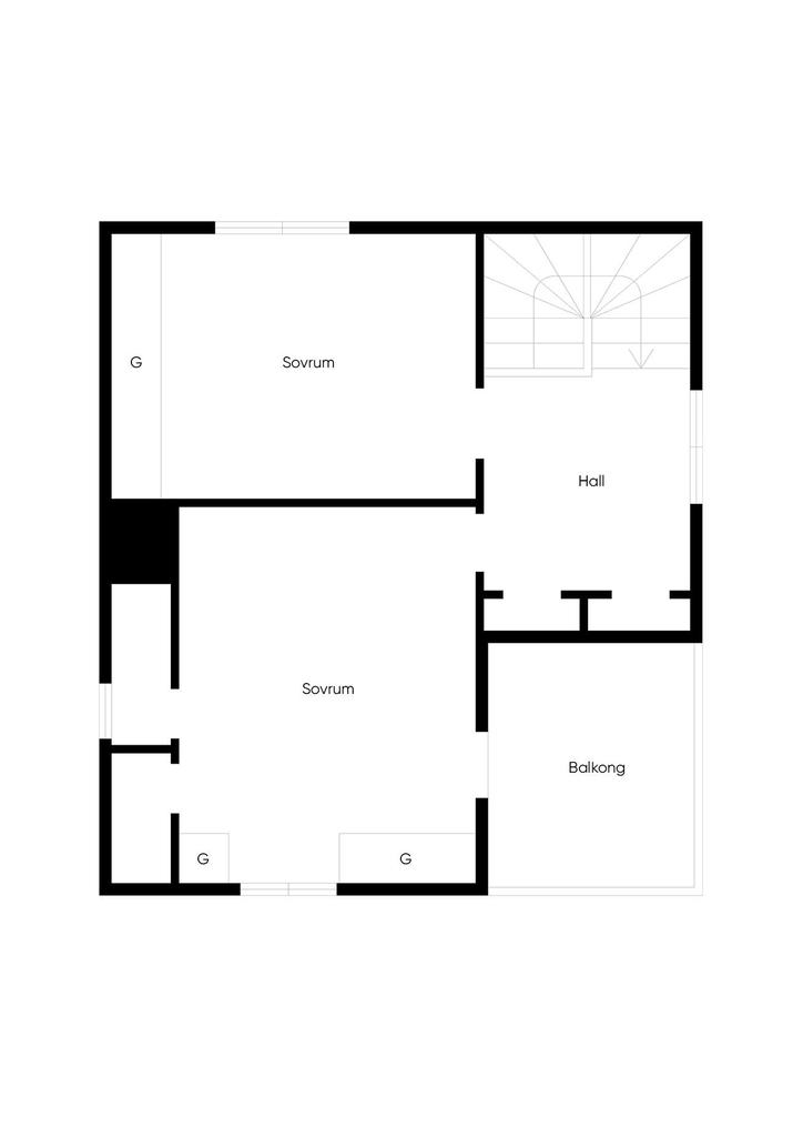 Planlösning ovanvåning