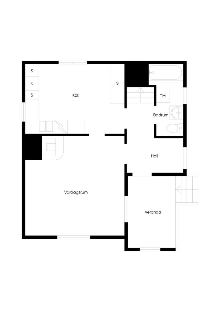 Planlösning entrévåning