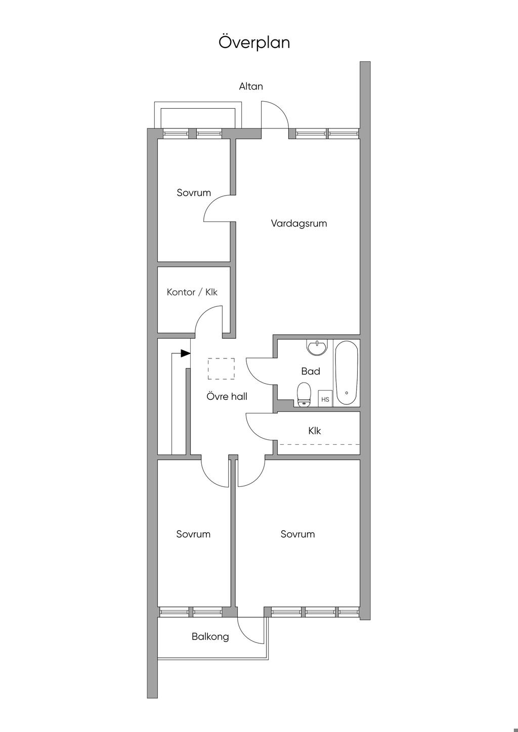 Planlösning övre plan