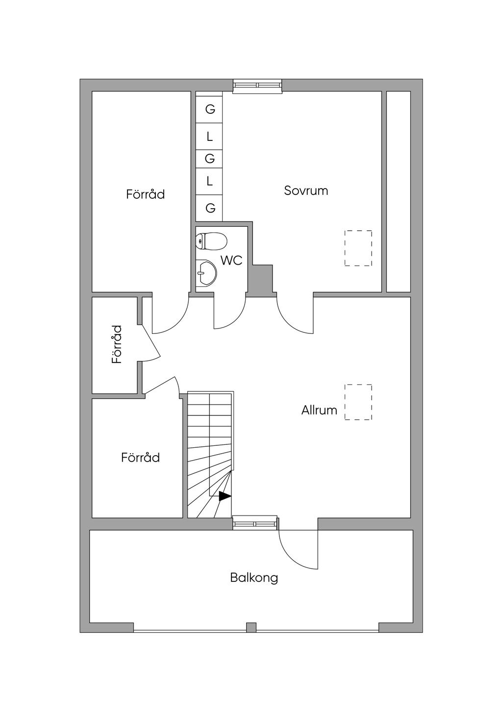 Planlösning övre plan