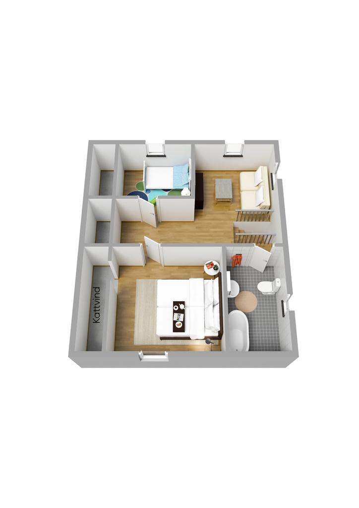 Planlösning övre plan 3D