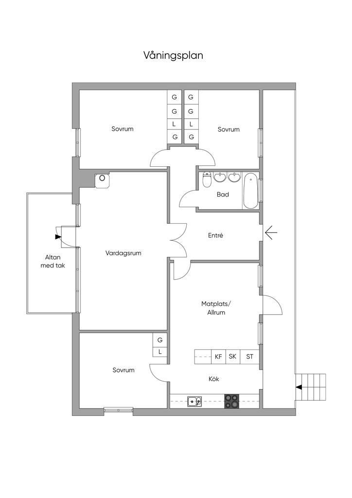 Planlösning övre plan