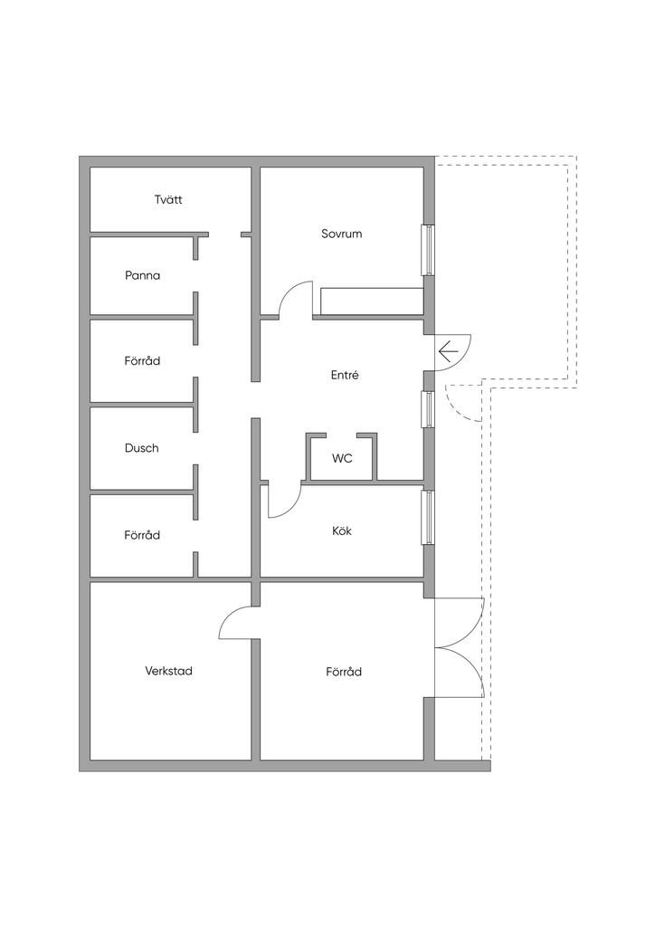 Planlösning suterrängplan