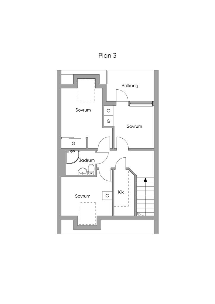Planlösning 2D våning 3
