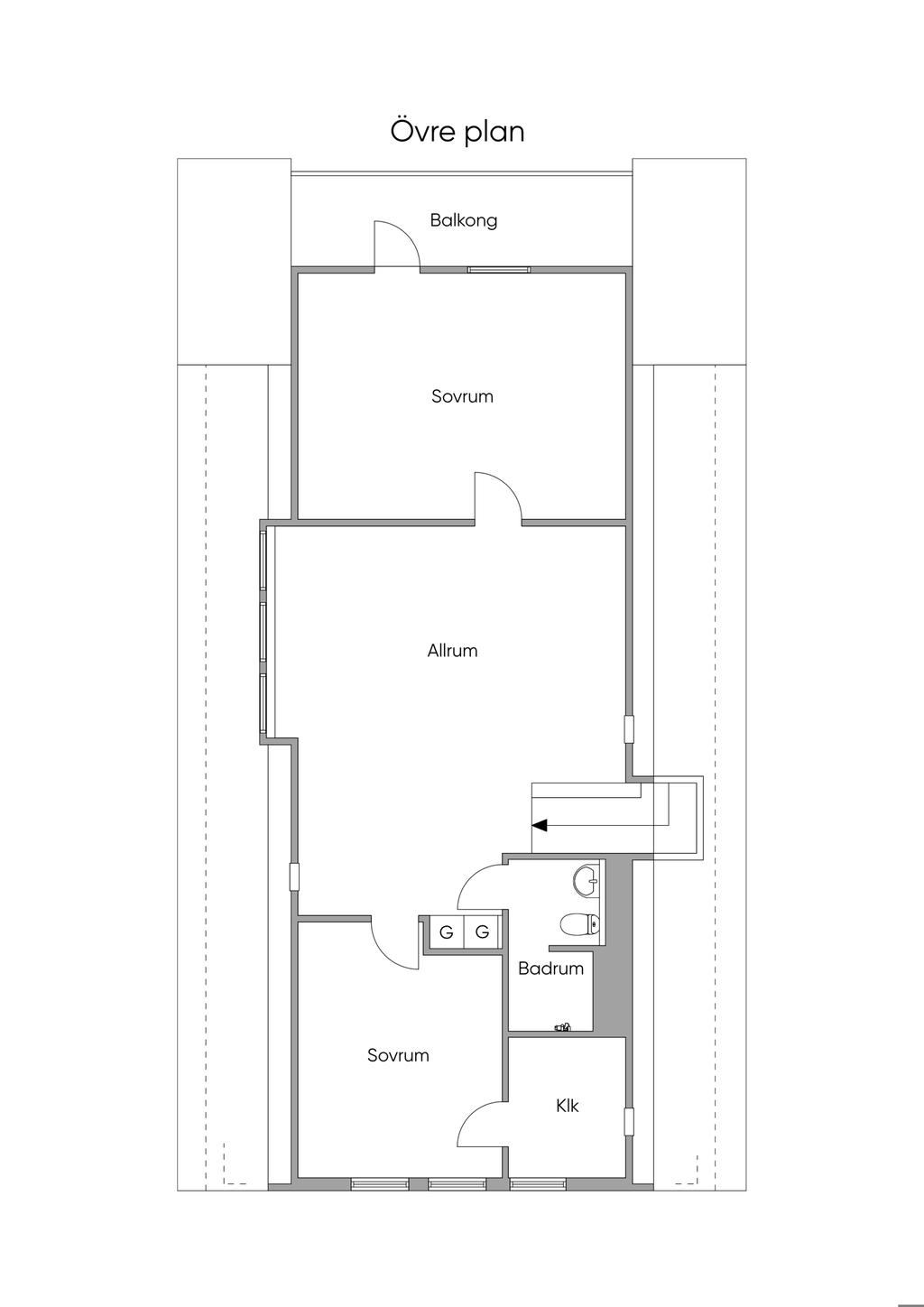 Planlösning övre plan