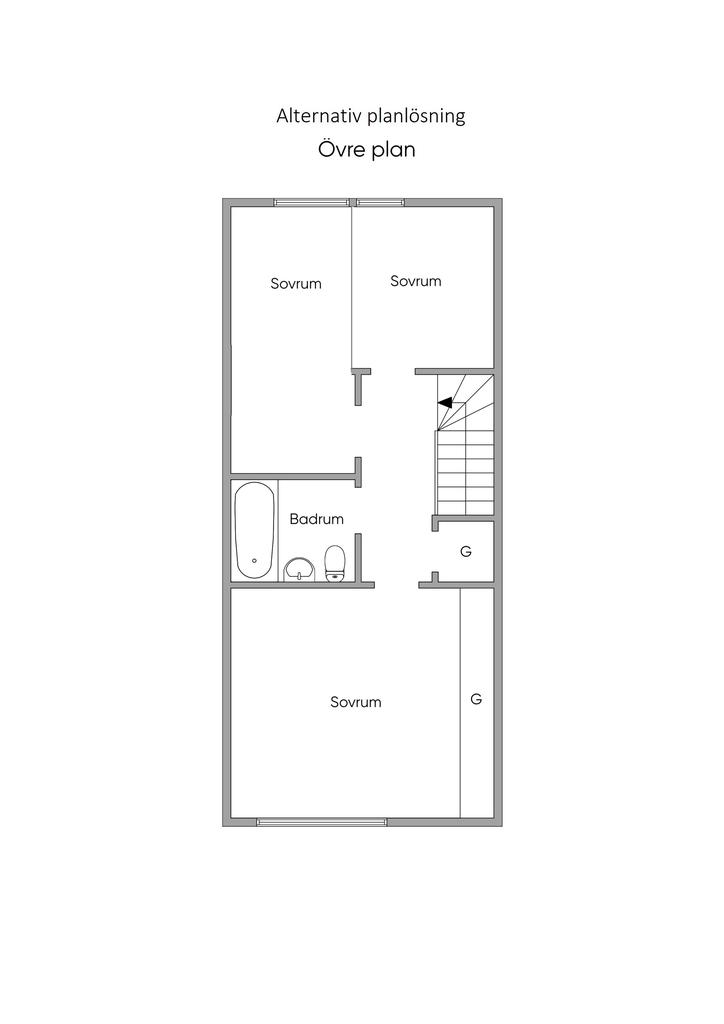 Alternativ planlösning övre plan