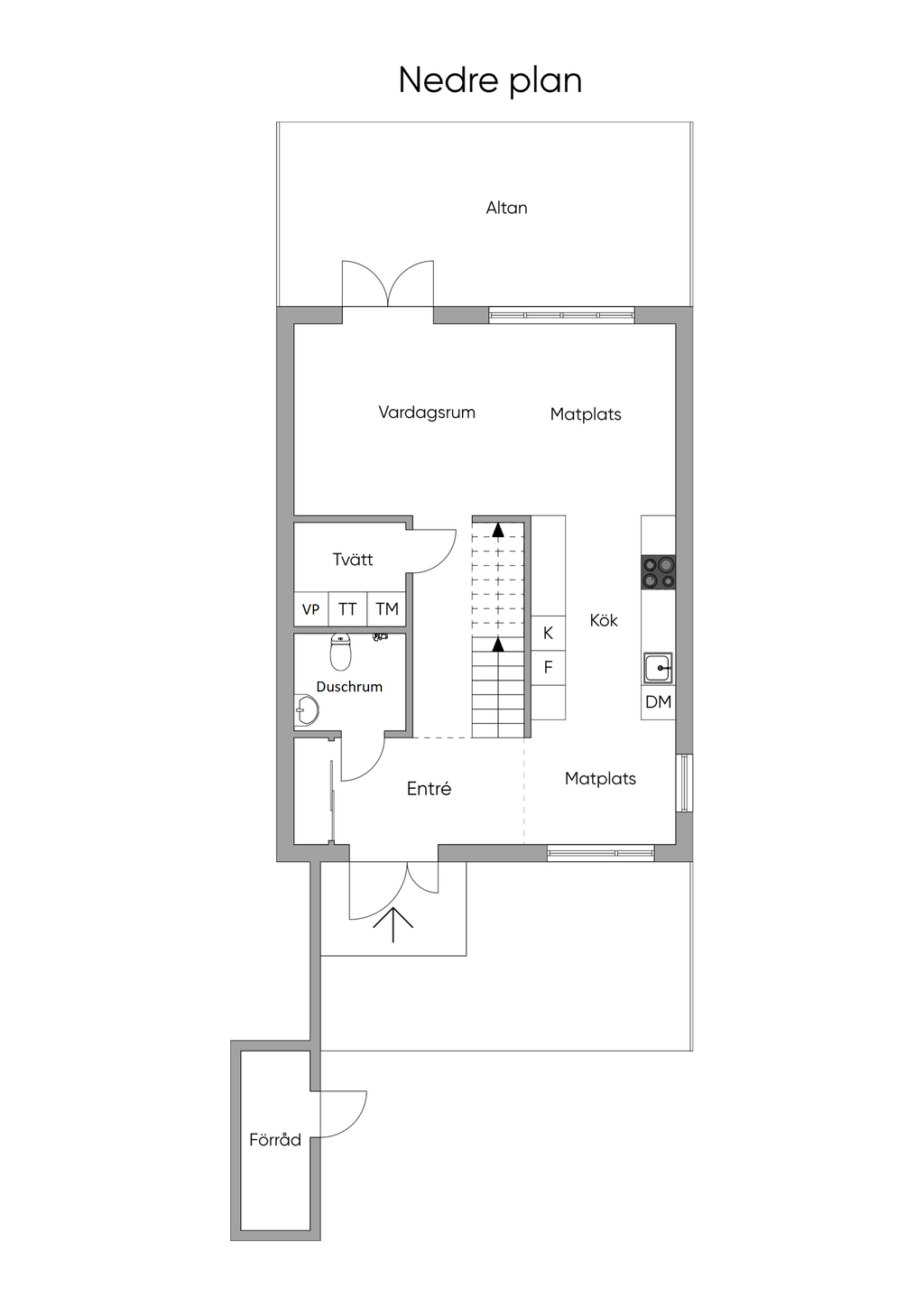 Planritning Nedre plan