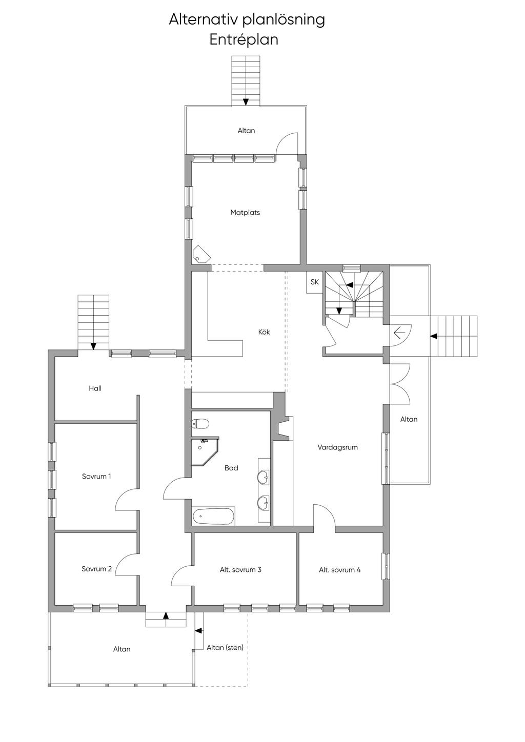 Alt planlösning entréplan