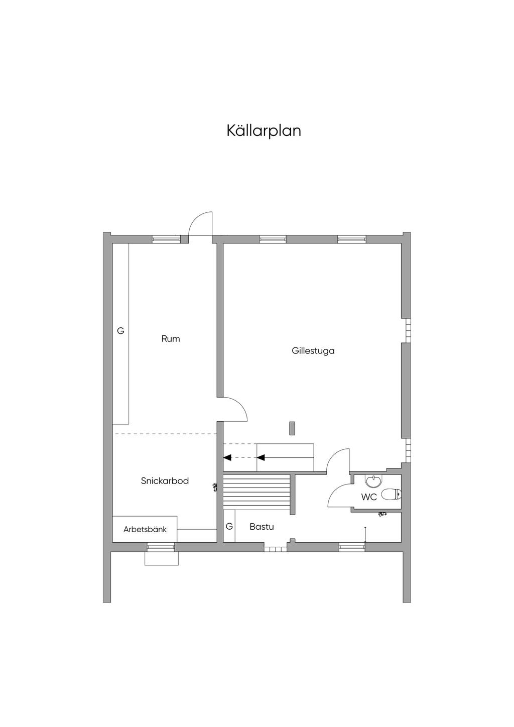 Planritning, källarplan
