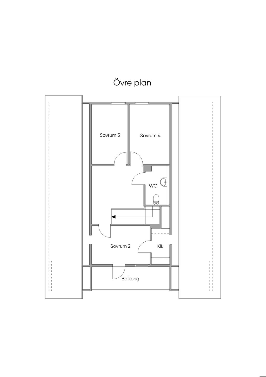 Planritning, övre plan