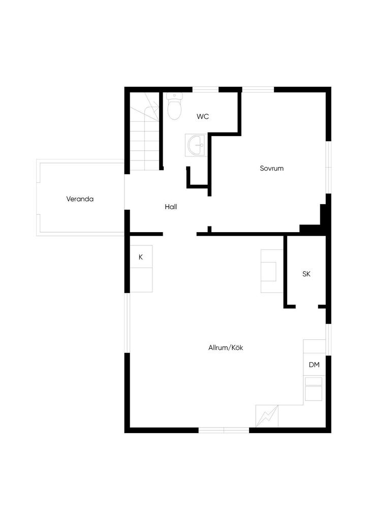 Entréplan bostadsbyggnad 2 (det något mindre)