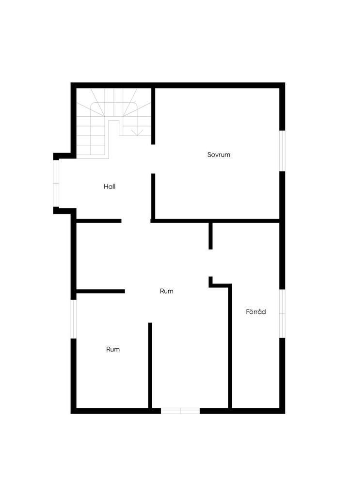 Övre plan bostadsbyggnad 2 (det något mindre)