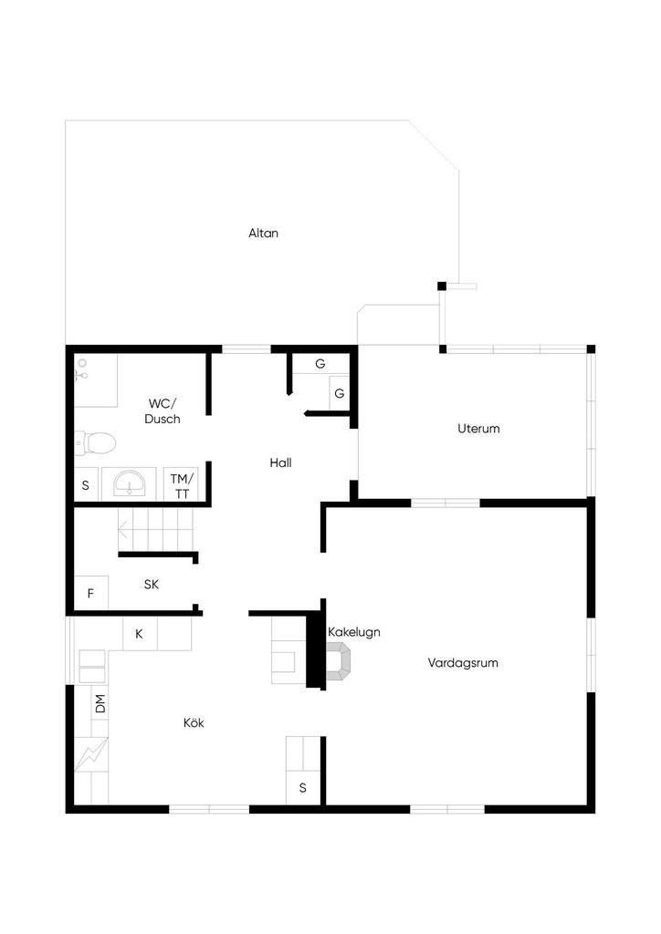 Entréplan bostadsbyggnad 1 (det något större)