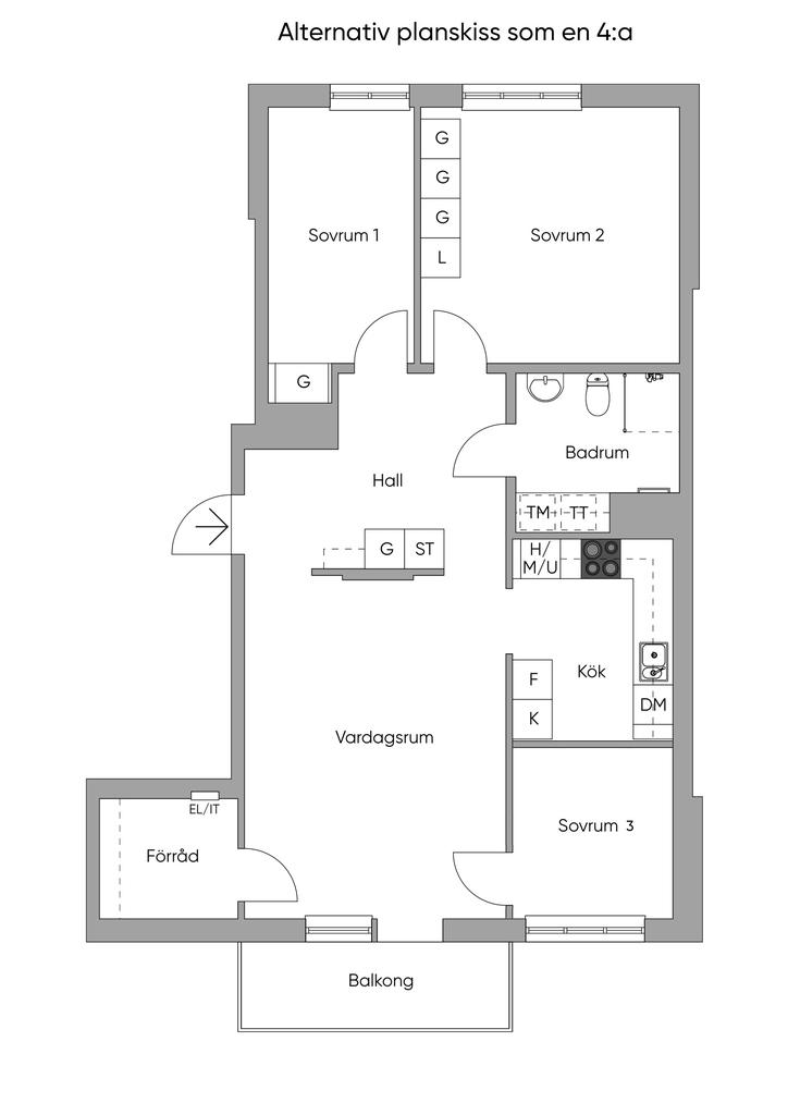 Alternativ planskiss som en 4:a
