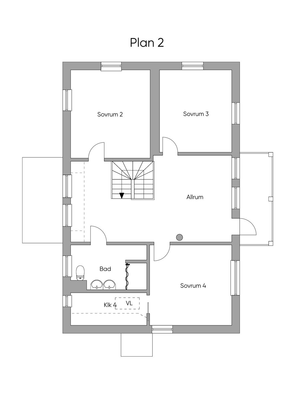 Planlösning övre plan
