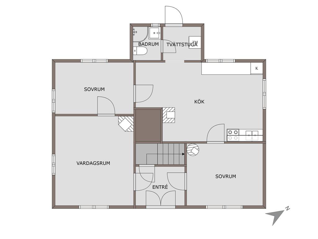 Planlösning nedre plan